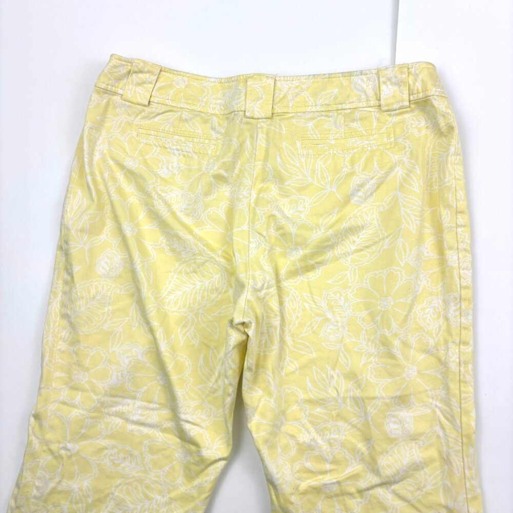New York‎ & Company Capri Women's size 14 Yellow Floral Chino Pants - Picture 3 of 3